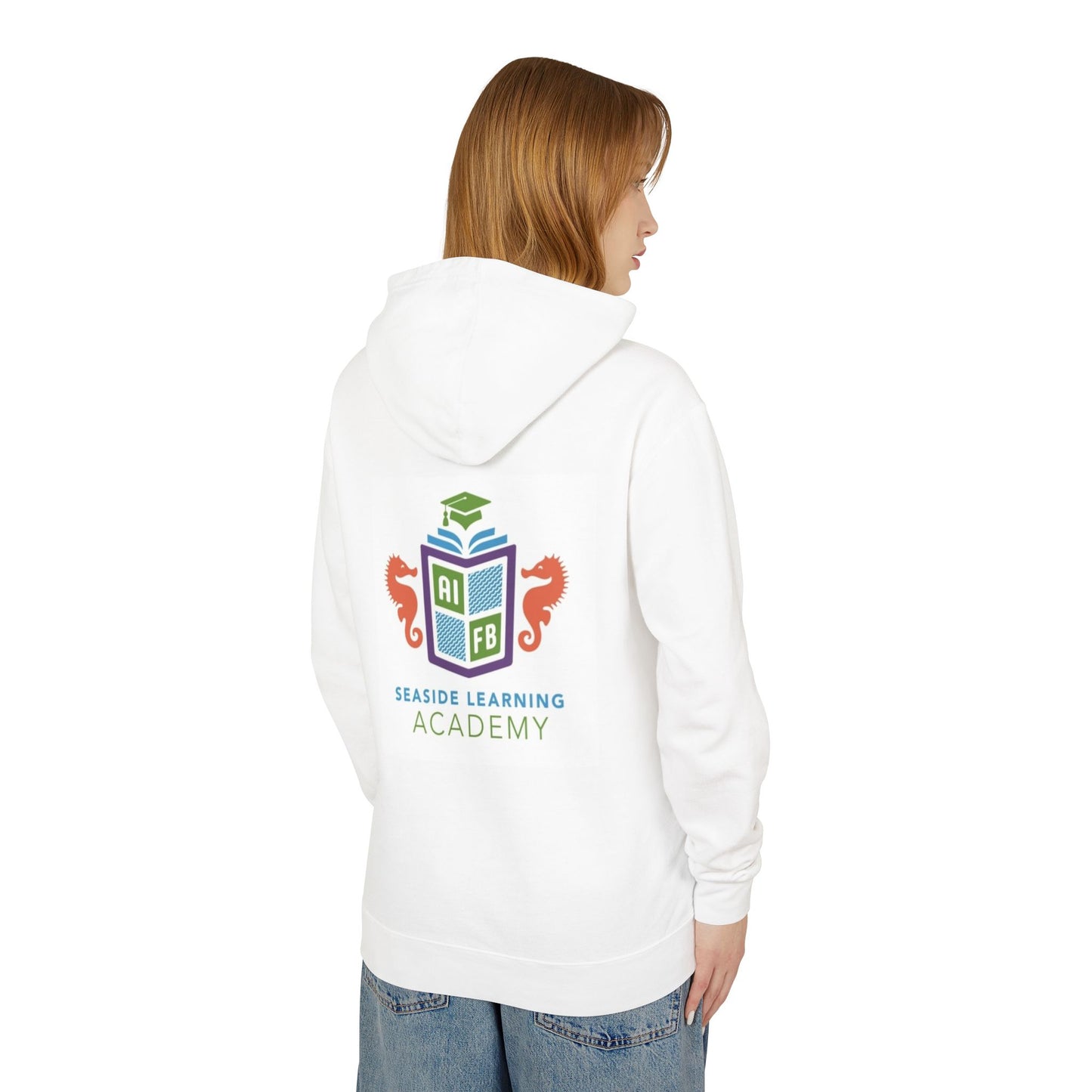 Unisex Lightweight Hooded Sweatshirt - Seaside Learning Academy Design for Students & Educators