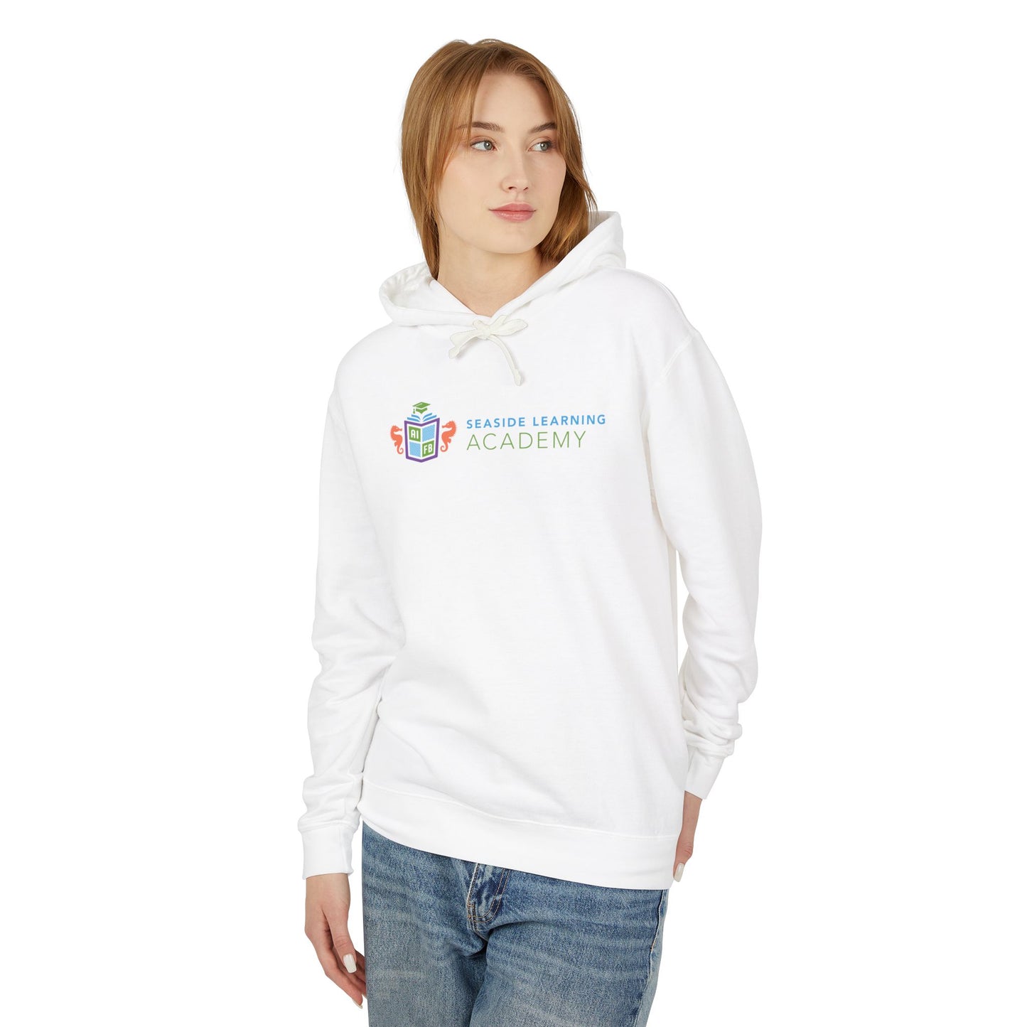 Unisex Lightweight Hooded Sweatshirt - Seaside Learning Academy Design for Students & Educators